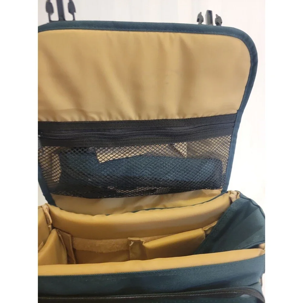 Vtg Canon Camera Bag Organizer Green Pocket Shoulder Strap Carry Case Korea Euc